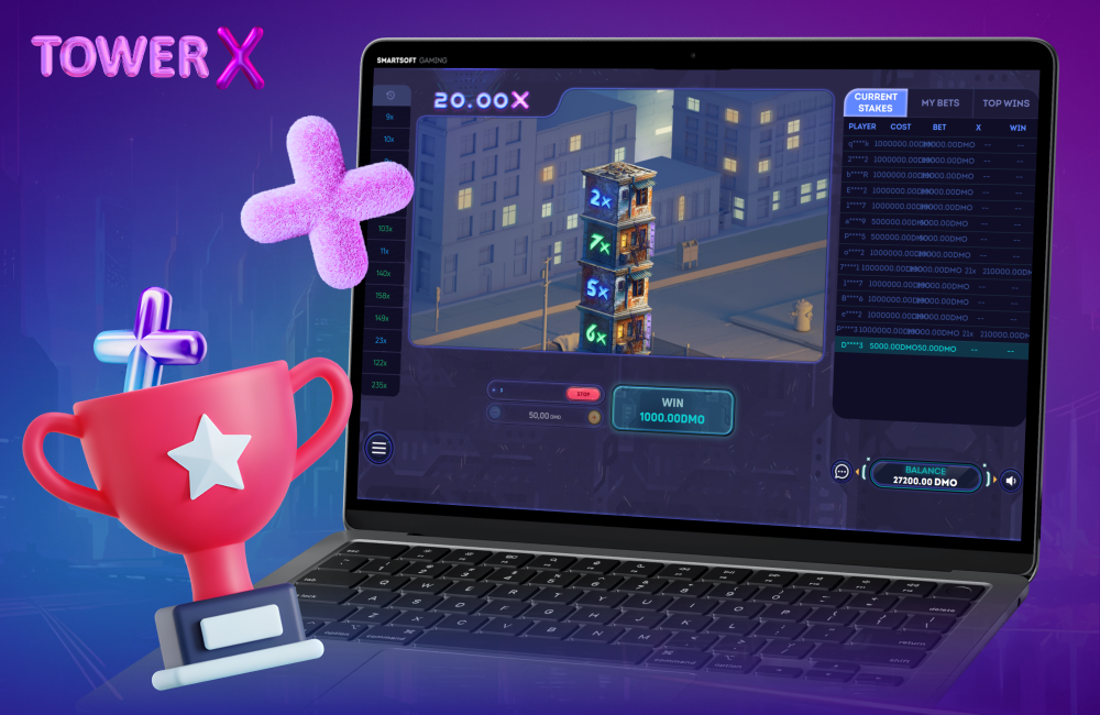 Tower X demo mode allows players from India to explore the game, test strategies and master the interface for free and without registration