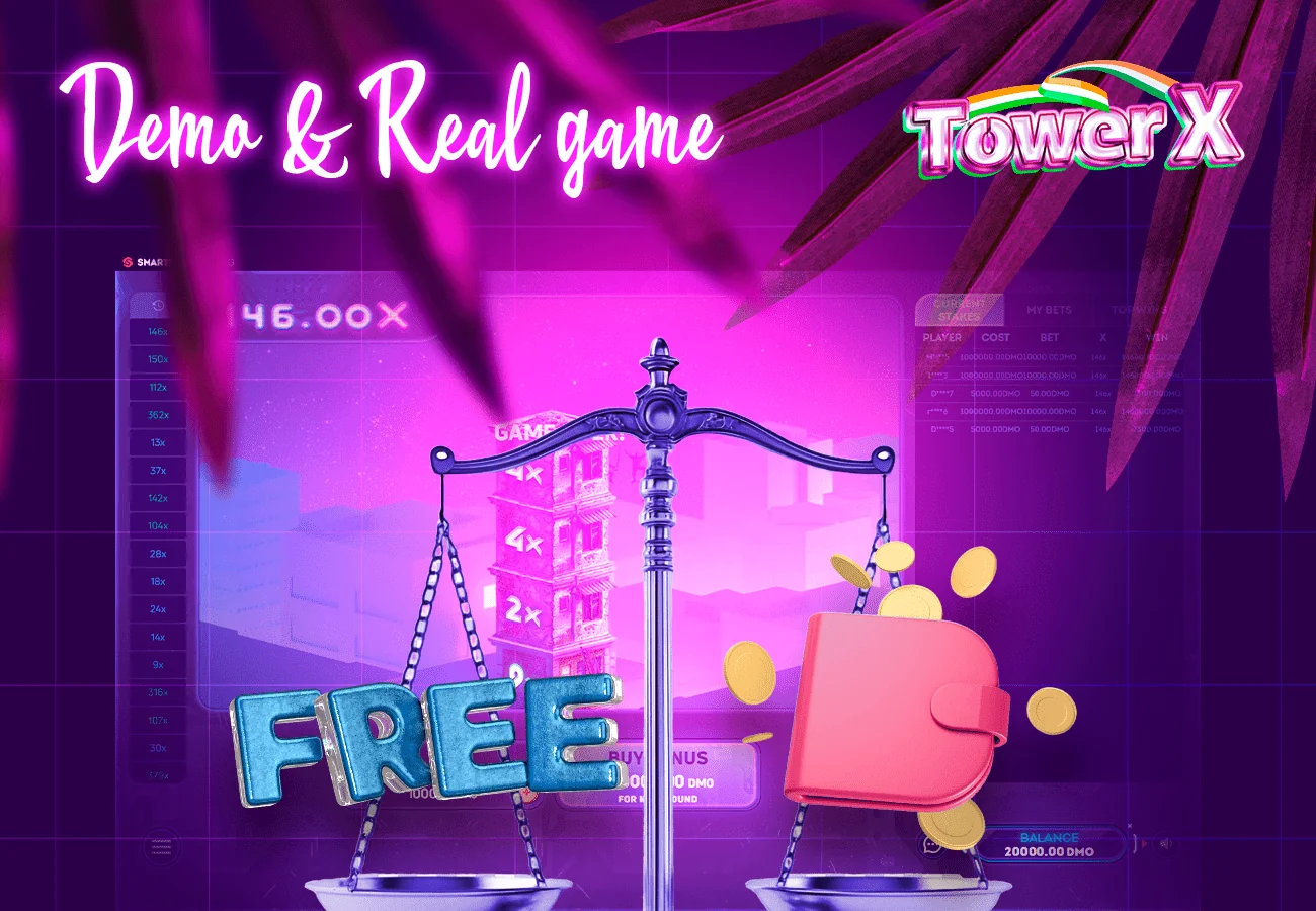 There are advantages to playing Tower X demo and for real money