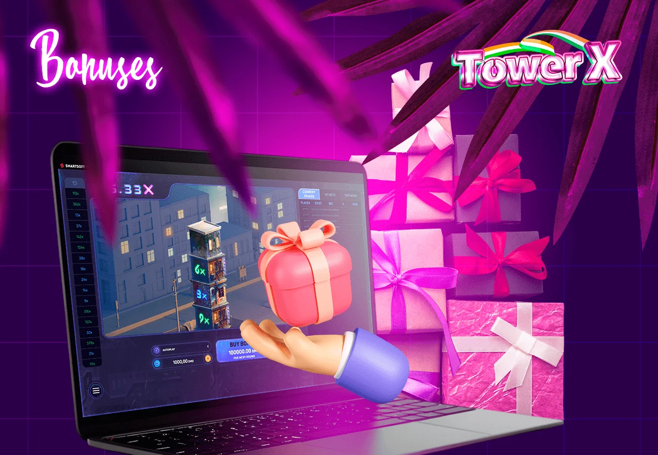 Check out the bonuses for the Tower X game